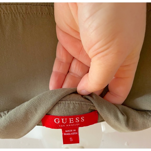 GUESS dress mini dress guess top shirt army green guess mini dress dresses - Picture 4 of 4